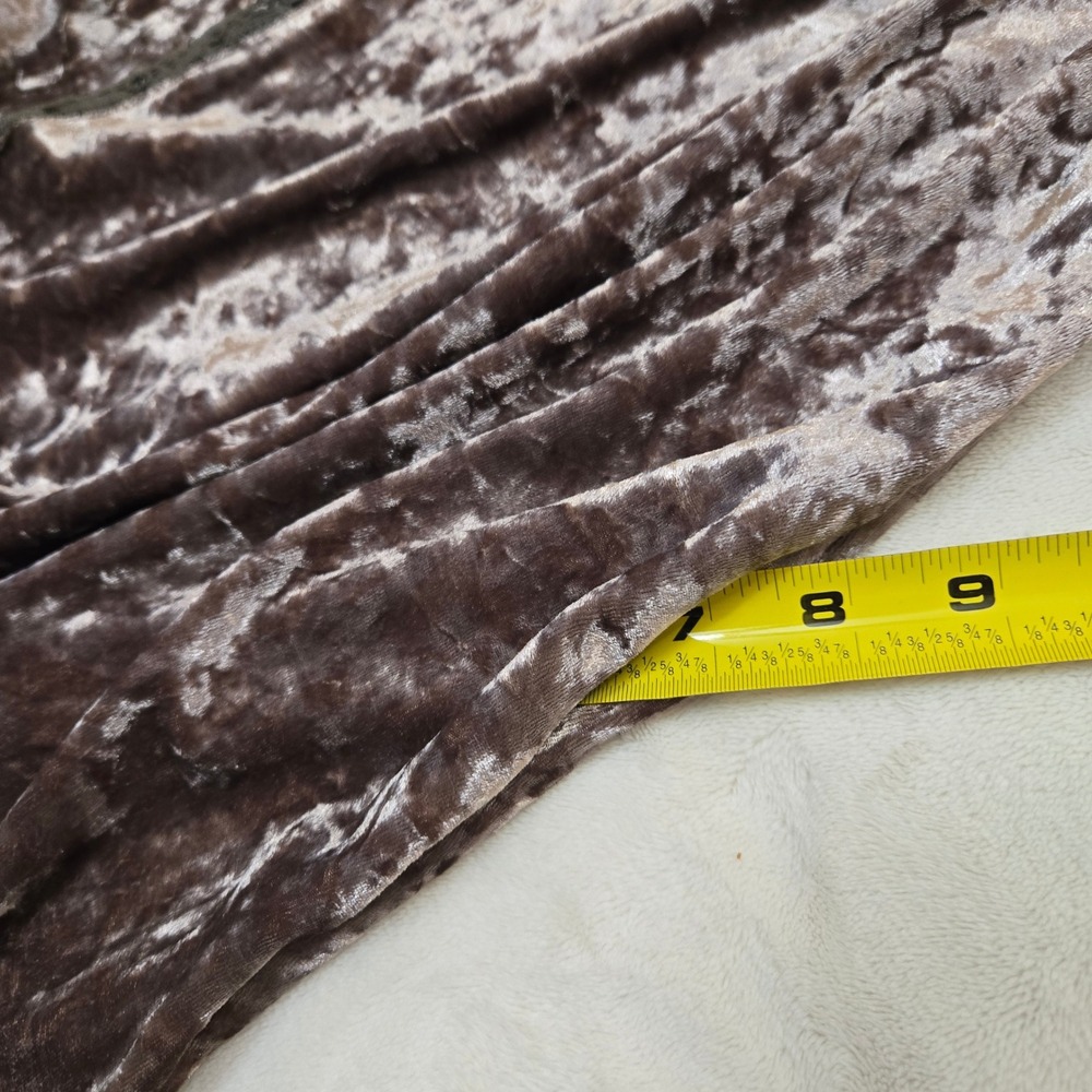 Listicle Womens Crushed Velvet Open Front Vest Mauve Lace Trim LJ0053 Size M - Picture 8 of 10